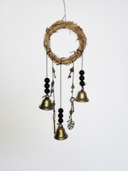 Campanas de viento Witches Bells, campanas de bruja con anillo de ratán