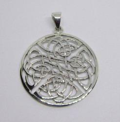 Ciondolo in argento con nodo celtico, quadruplo