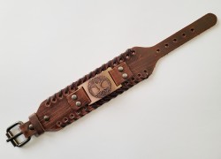 Bracelet en cuir Arbre de vie / Arbre du monde (Yggdrasil)