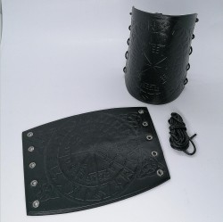 Leather bracers set with Viking compas