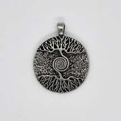 Stainless steel pendant tree of life spiral