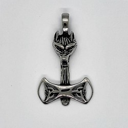 Stainless steel pendant double axe with wolf's head