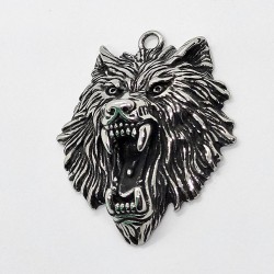 Pendentif Fenriswolf (tête de loup) en acier inoxydable