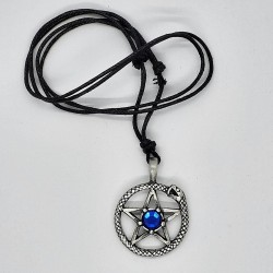 Pewter Pendant snake pentagram