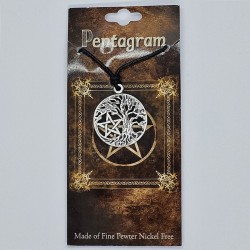 Pendentif en étain arbre de vie avec pentagramme