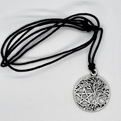 Pewter Pendant Tree of Life with Pentagram