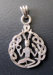 Pendant Cernunnos with knots, silver plated