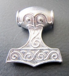 Ciondolo martello di Thor grande, argento placcato