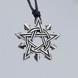 Pewter pendant chaos star pentagram