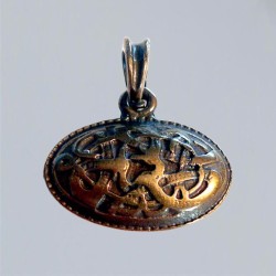 Pendant antique brass-look Midgard oval