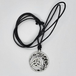 Pewter pendant crescent moon with triqueta