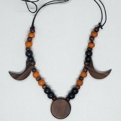Necklace Triple Moon of wood
