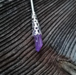 Hair stick, hairpin with amethyst