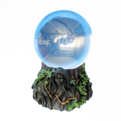 Glass ball holder Triple Goddess with 11 cm glass ball