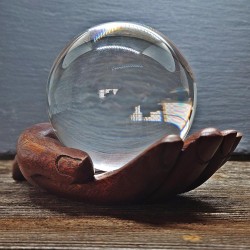 Glass Ball Holder Hand from wood