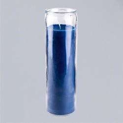 Bougie teintée dans la masse dans un verre, couleur: bleu 1 pièce
