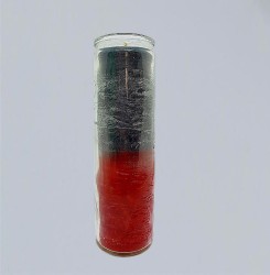 Durchgefärbte Kerze im Glas zwei Farbig Rot/Schwarz VE = 12 Stück