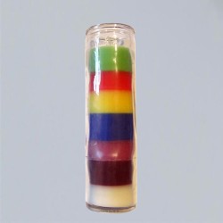 Through coloured jar candles seven colours