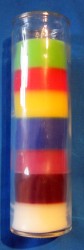 Through coloured jar candles seven colours