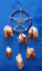 Dreamcatcher, Traumfänger mit Pentagramm Blau