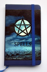 Kleines Buch für Zaubersprüche "Spell Book Blue Moon" Din A 7