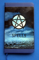 Kleines Buch für Zaubersprüche "Spell Book Blue Moon" Din A 7