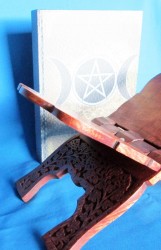 Book stand of wood with Triple Moon