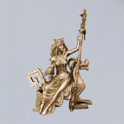 Frigg Frigga Figura di poliresina bronzata