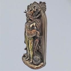 Guardiano della foresta / figura di druido in poliresina, bronzata