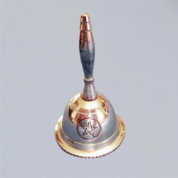 Ritual bell silver-plated with pentagram