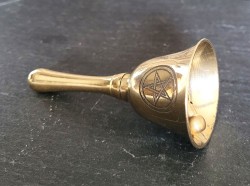 Ritual bell made of brass with pentagram