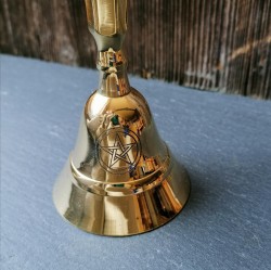 Ritual bell made of brass with pentagram