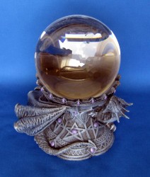 Crystal ball holder dragon with pentagram