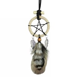 Dreamcatcher pentagram small with metal feathers