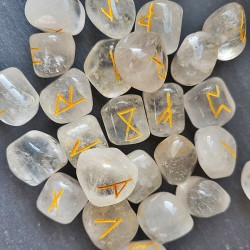 Rune set made of rock crystal