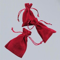 Velvet bag dark red large