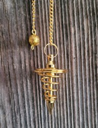 Spiral pendulum gold plated