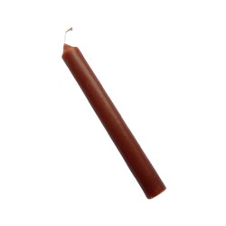 Solid coloured taper candles brown 12 pieces