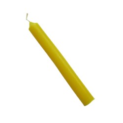 Solid coloured taper candles yellow 12 pieces
