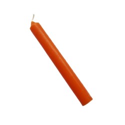 Solid coloured taper candles orange 12 pieces