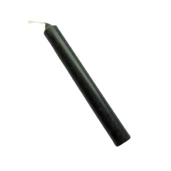 Solid coloured taper candles black 12 pieces