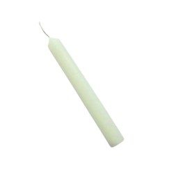 Solid coloured taper candles white 12 pieces