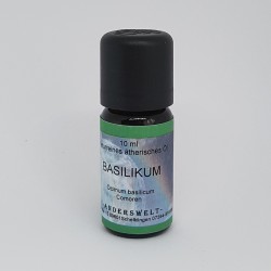Olio essenziale Basilico (Ocimum Basilicum), flacone con 10 ml